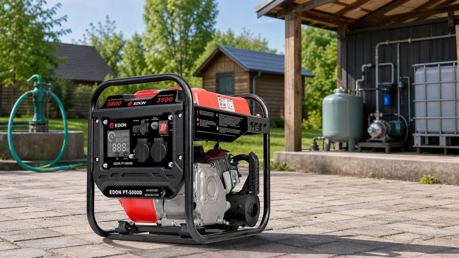 Открытая рама и двигатель генератора EDON PT-5000D
