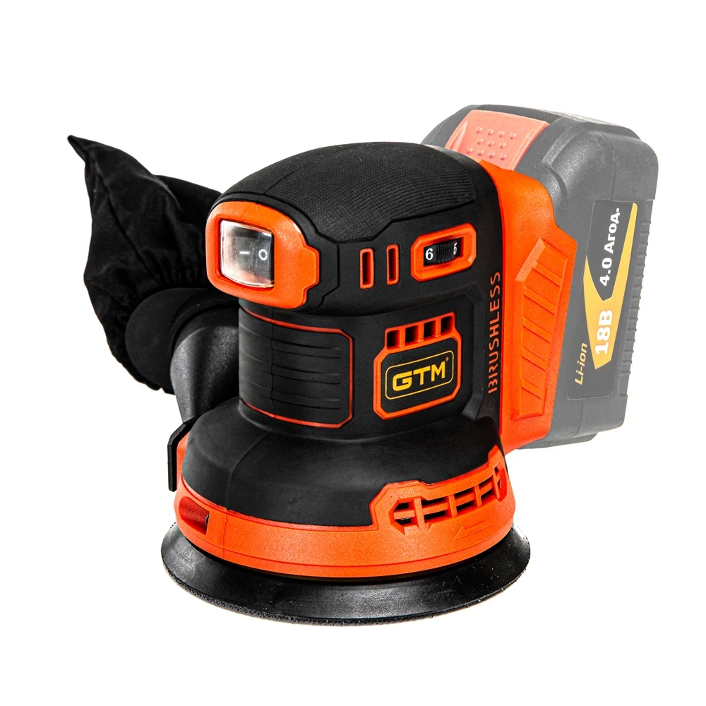 Эксцентриковая шлифмашина GTM OSC18/125BL, вид спереди