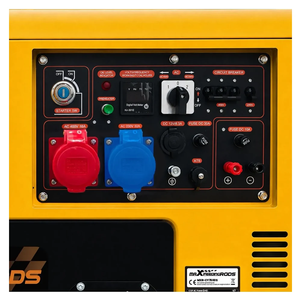 Силовые разъёмы 230 и 400 В на панели MXR-CY7500S