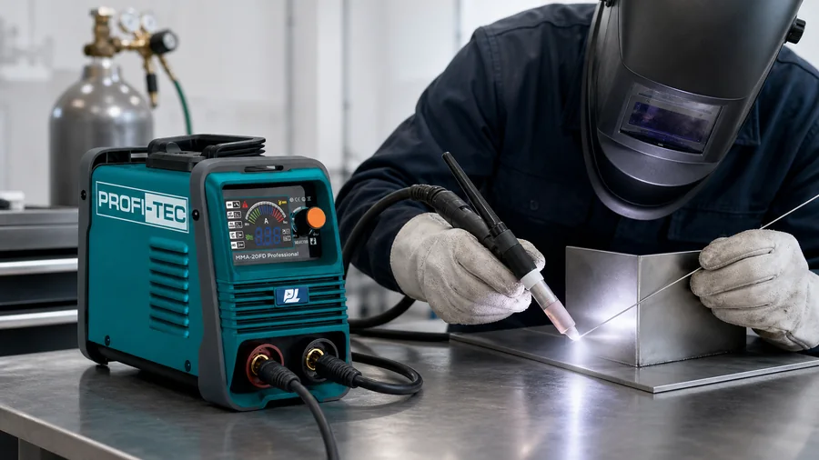 Работа PROFI-TEC MMA-20FD Professional в режиме LIFT TIG с внешней оснасткой
