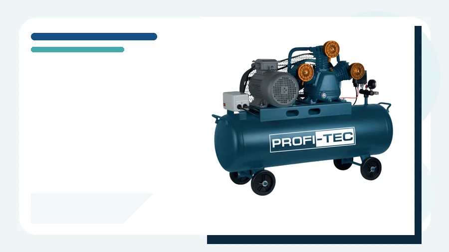 Трёхцилиндровый компрессор PROFI-TEC OC-100W3-3F 530 литров в минуту