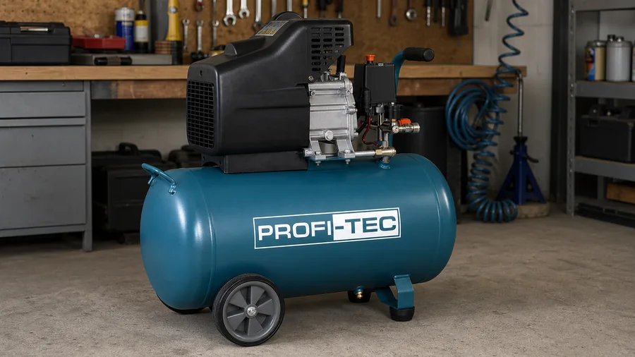 Компресор PROFI-TEC OC-55 у гаражній майстерні