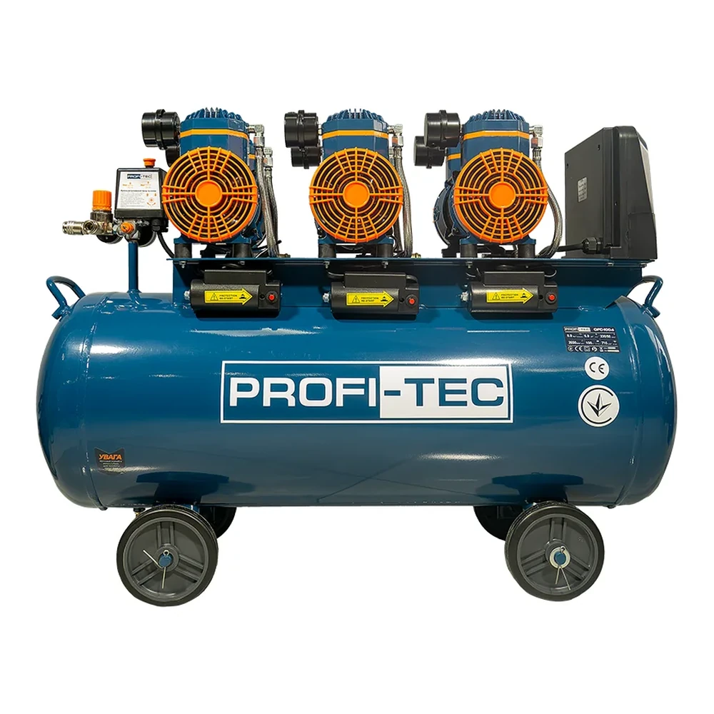 Безоливний компресор PROFI-TEC OFC-100.6 з ресивером 100 літрів