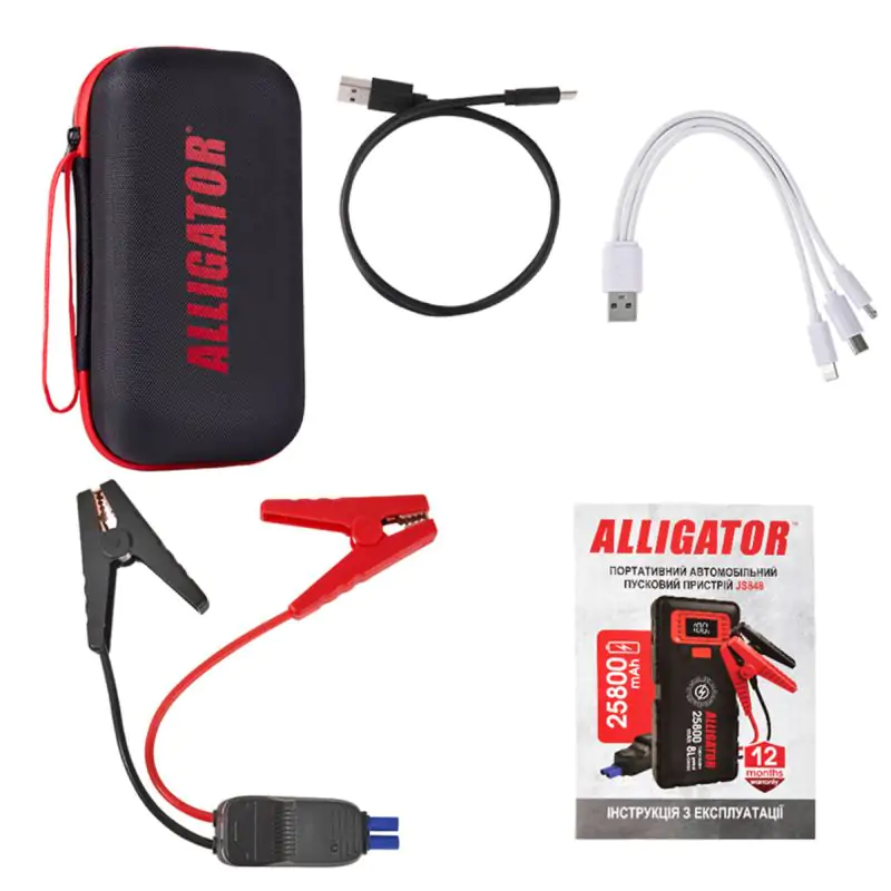 Пусковое устройство Alligator Jump Starter 800A/1600A 20000mAh со Smart-клеммами - фото 4