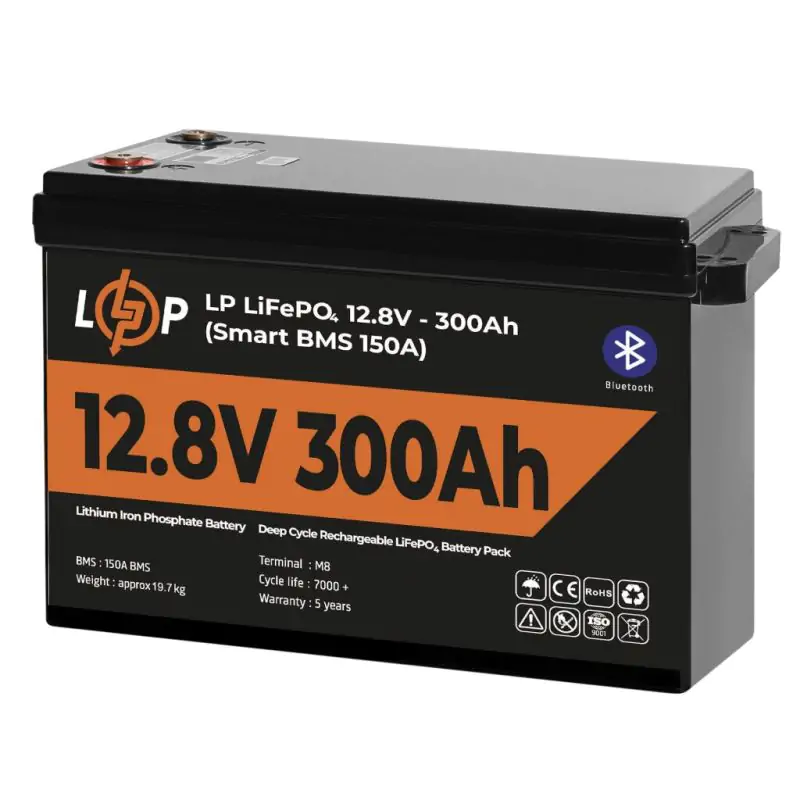 Аккумулятор LP LiFePO4 12,8V - 300 Ah (3840Wh) (Smart BMS 200А) с BT пластик - фото 3
