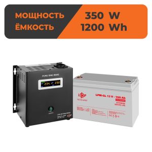 Комплект резервного живлення ДБЖ + батарея для гелю (UPS W500 + АКБ GL 1200Wh)