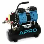 Компресор APRO двоциліндровий безмасляний 0,6 кВт 152л/хв 8бар 9л — мініатюра 1