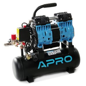 Компресор APRO двоциліндровий безмасляний 0,6 кВт 152л/хв 8бар 9л