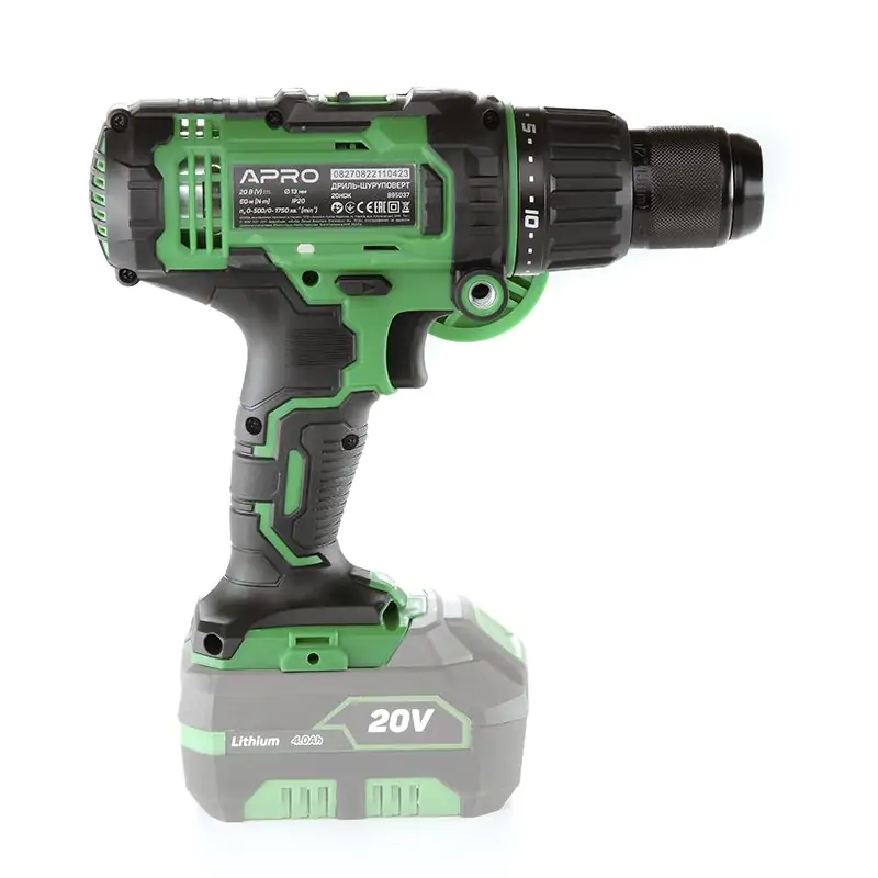 Дрель-шуруповерт APRO 20HDK (без АКБ, без ЗУ, кейс) - фото 3