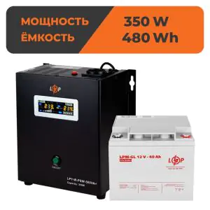 Товар Комплект резервного питания для котла LogicPower ИБП + гелевая батарея (UPS W500 + АКБ GL 480W)