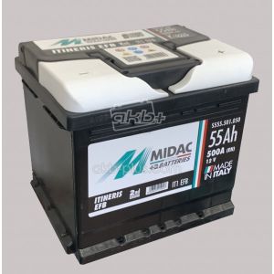 Акумулятор 6СТ-55 MIDAC ITINERIS EFB START STOP, 12V, 55AH, R 12В, 55АЧ, EN500А