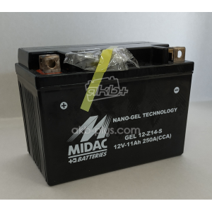 Акумулятор 11AH-12V GEL GEL 12-Z14-S MIDAC MOTO (151Х87Х110, L, EN250, ГЕЛІВИЙ