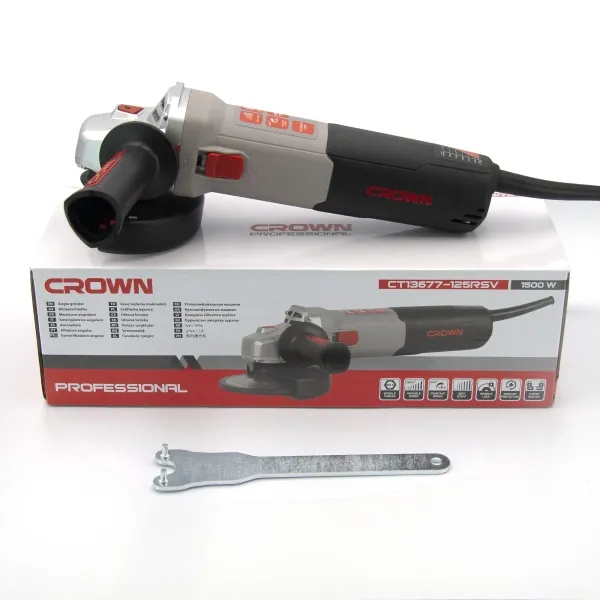 Угловая шлифмашина CROWN CT13677-125RSV - фото 10