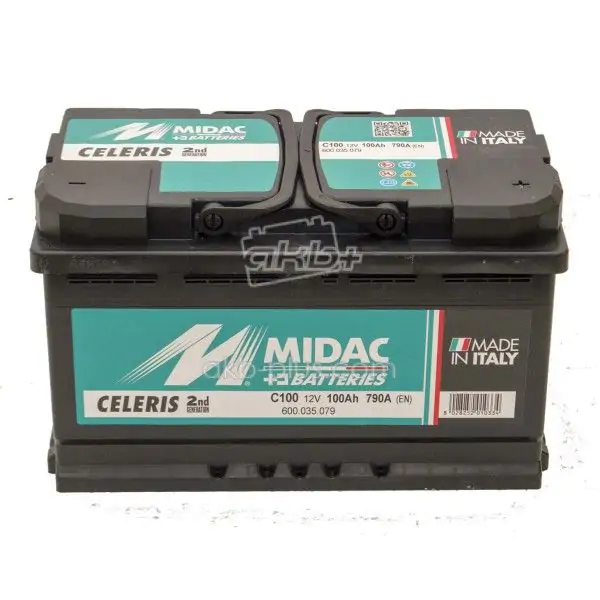 Акумулятор 6СТ-100A MIDAC CELERIS, 12V, 100AH (-/+) Короткий Євро, 12В, 100АЧ, EN790А - фото 2 Акумулятор 6СТ-100A MIDAC CELERIS, 12V, 100AH (-/+) Короткий Євро, 12В, 100АЧ, EN790А - фото 2
