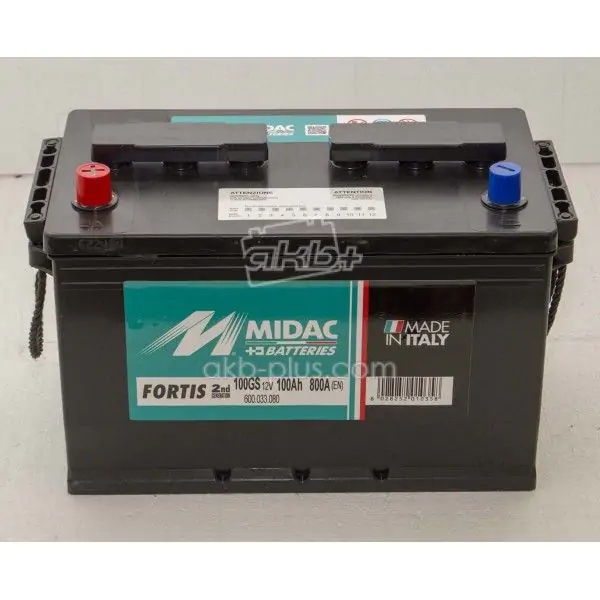Аккумулятор 6СТ-100A MIDAC FORTIS ASIA, 12V, 100AH (+/-) 12В, 100АЧ, EN800А - фото 2