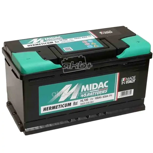 Акумулятор 6СТ-100 MIDAC HERMETICUM L, 12V, 100AH (-/+) Євро, 12В, 100АЧ, EN830А - фото 1 Акумулятор 6СТ-100 MIDAC HERMETICUM L, 12V, 100AH (-/+) Євро, 12В, 100АЧ, EN830А - фото 1