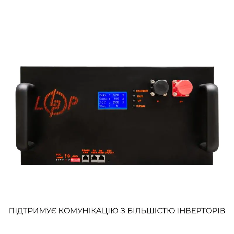 Аккумулятор LP LiFePO4 51,2V - 230 Ah (11776Wh) (Smart BMS 200A/100А) с LCD металл RM RS485/CAN - фото 2