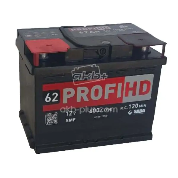 Автомобільний акумулятор SADA PROFI HD SMF 6СТ-62 (+/-) 12В 62АЧ 600А - фото 1 Автомобільний акумулятор SADA PROFI HD SMF 6СТ-62 (+/-) 12В 62АЧ 600А - фото 1