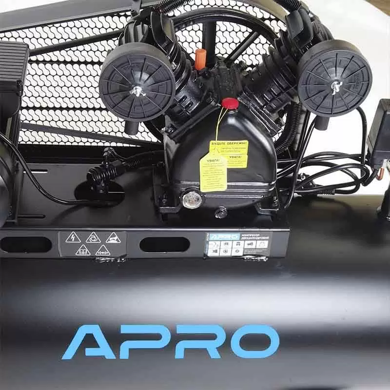 Компрессор двухцилиндровый ременной APRO 2.2кВт 402л/мин 100л - фото 3