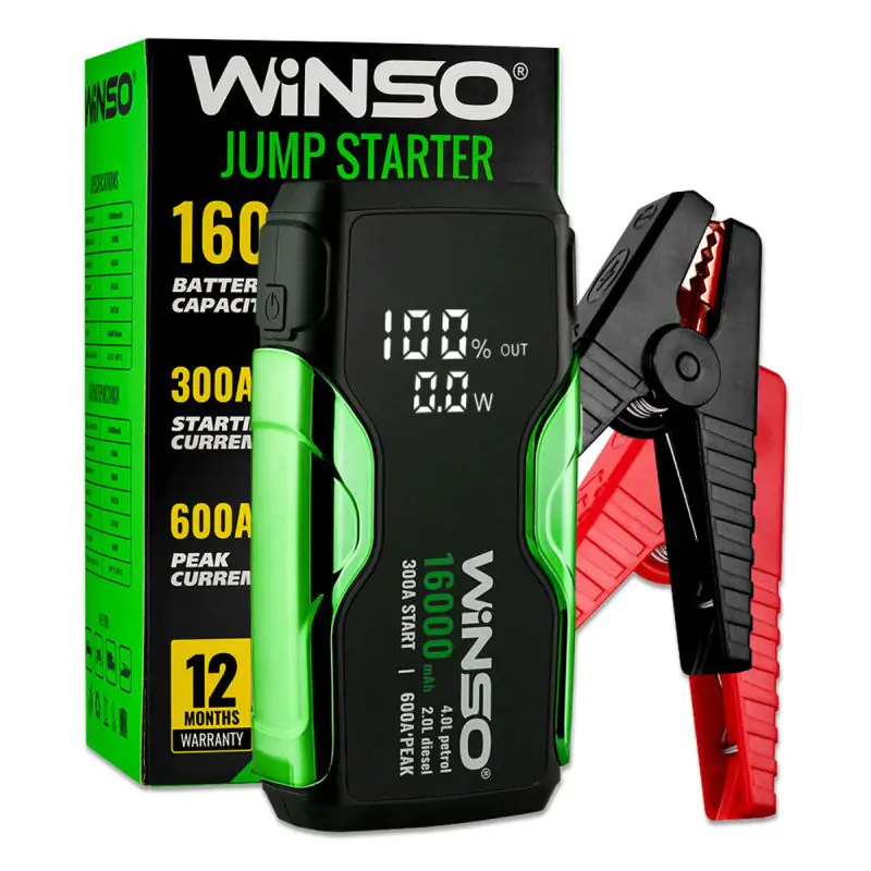 Пусковое устройство Winso Jump Starter 300/600A 16000mAh - фото 13