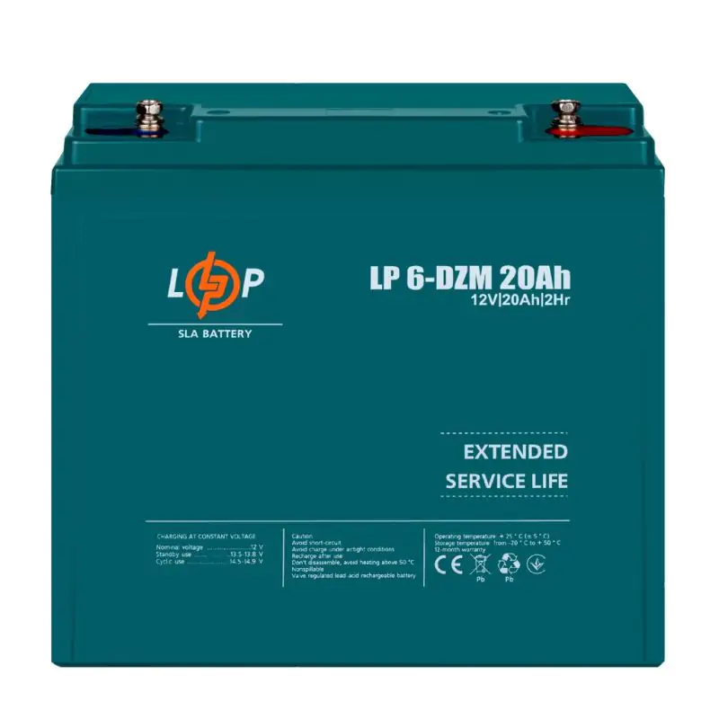 Тяговий свинцево-кислотний AGM акумулятор LP 6-DZM-20 Ah - фото 2