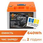 Аккумулятор LP LiFePO4 для ИБП LCD 12V (12,8V) - 50 Ah (640Wh) (BMS 50A/25A) пластик — миниатюра 1
