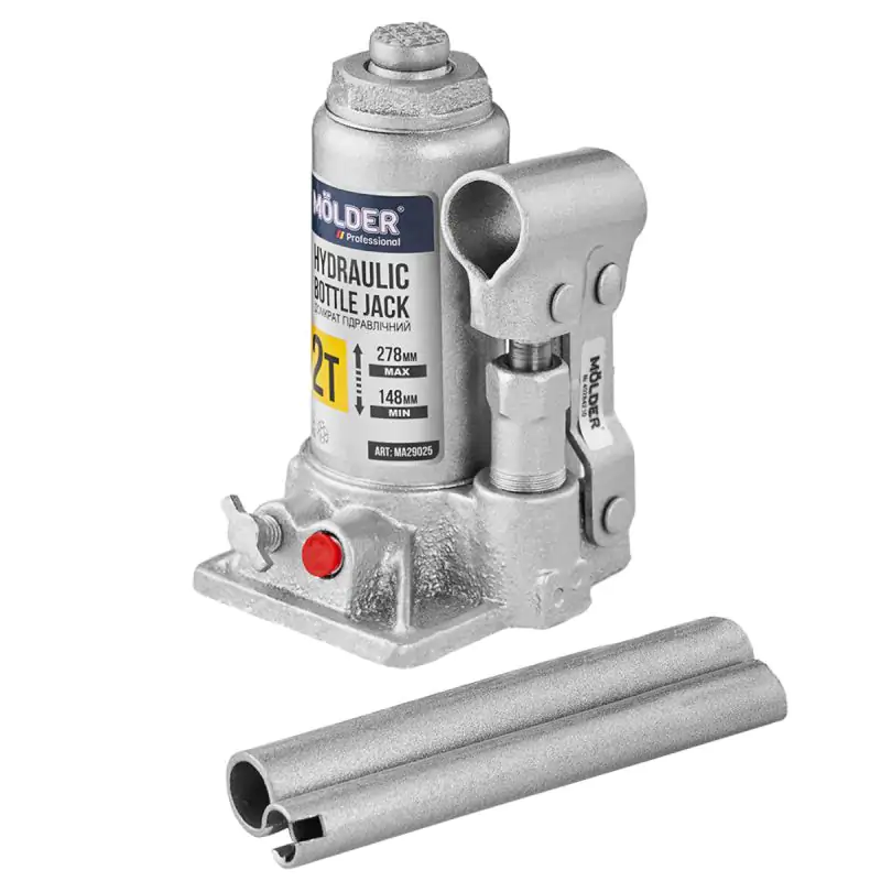 Домкрат гидравлический бутылочный Molder 2т 148-278мм в кейсе - фото 4 Домкрат гидравлический бутылочный Molder 2т 148-278мм в кейсе - фото 4