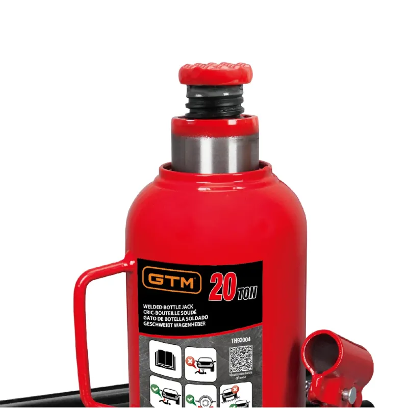 Домкрат гідравлічний 20т GTM Т92004 пляшковий одноштоковий - фото 2