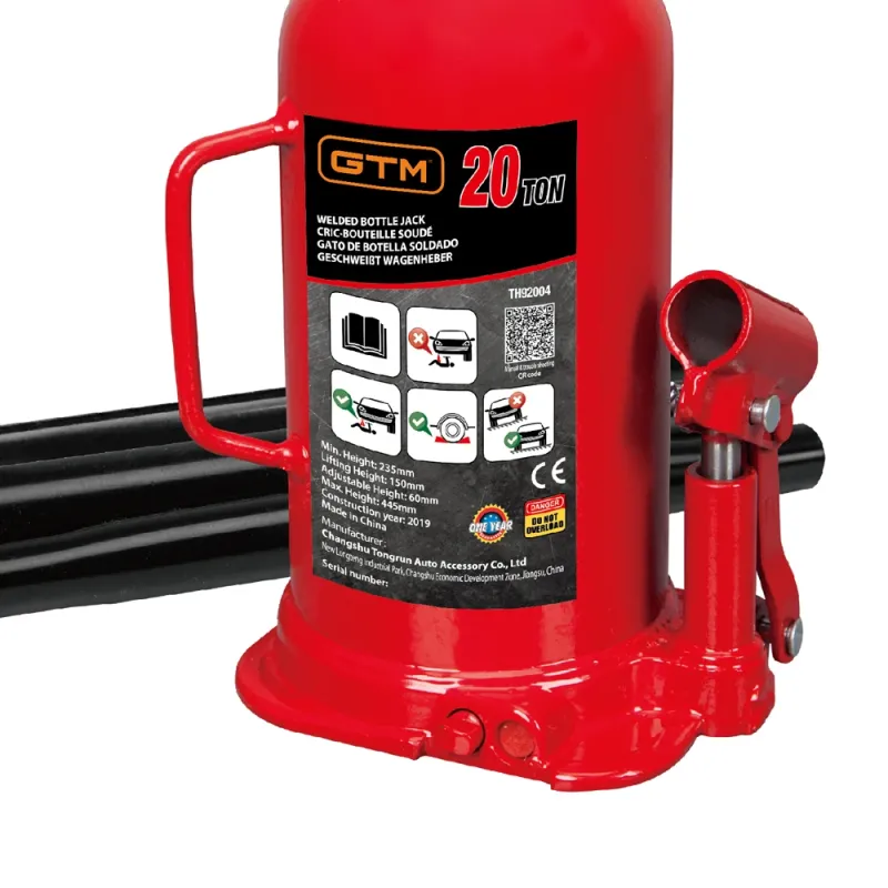 Домкрат гідравлічний 20т GTM Т92004 пляшковий одноштоковий - фото 3