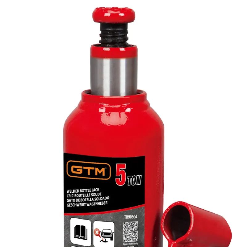 Домкрат гідравлічний 5т GTM Т90504 пляшковий одноштоковий - фото 2