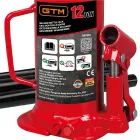 Домкрат гідравлічний 12т GTM TH91204 пляшковий одноштоковий — мініатюра 2