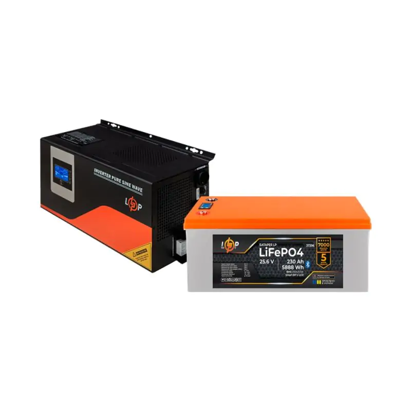Комплект резервного питания LP(LogicPower) ИБП + литиевая (LiFePO4) батарея (UPS W3000 + АКБ LiFePO4 5888W) - фото 2