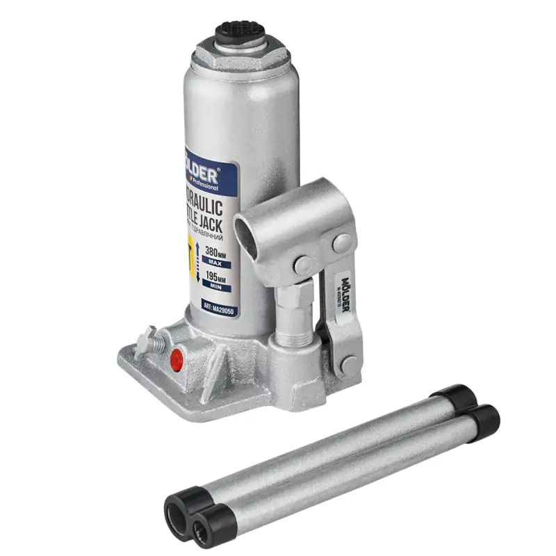 Домкрат гидравлический бутылочный Molder 5т 195-380мм - фото 3