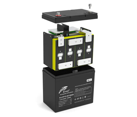 Аккумуляторная батарея Ritar LiFePO4 12,8V 100Ah mini, 1280Wh BMS50 - фото 2