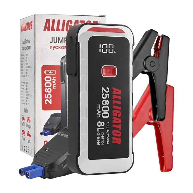 Пусковий пристрій Alligator Jump Starter 1500A/2500A 25800mAh зі Smart-клемами - фото 5