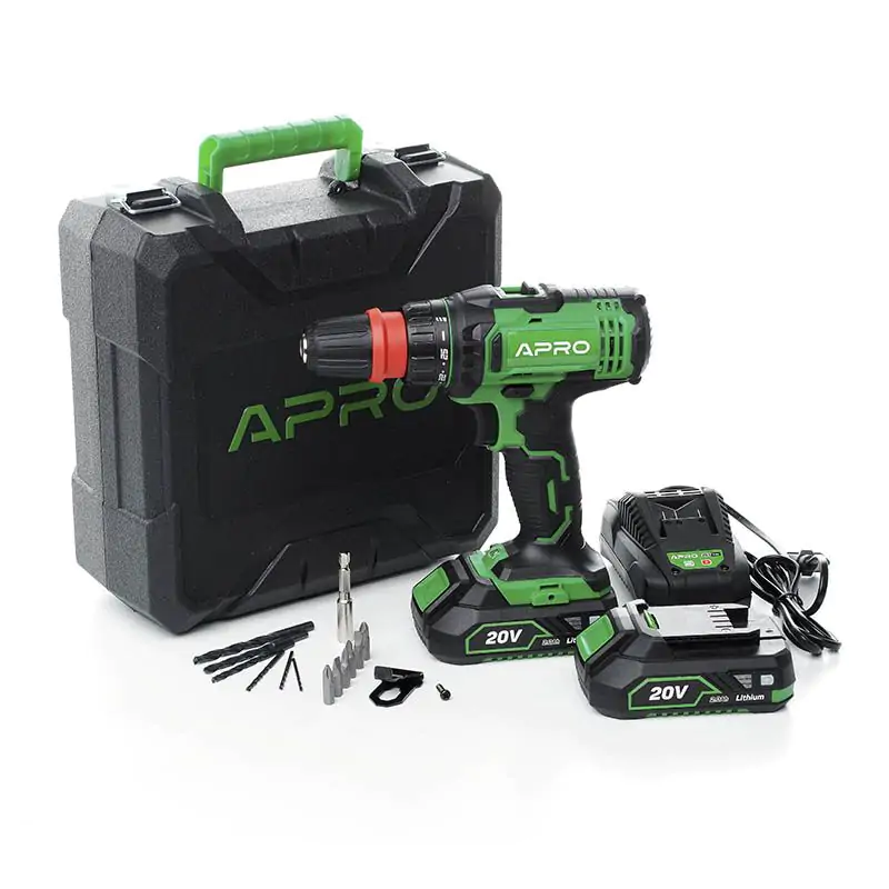 Дрель-шуруповерт, быстросъем APRO 20DC (2 АКБ, ЗУ, кейс) - фото 8 Дрель-шуруповерт, быстросъем APRO 20DC (2 АКБ, ЗУ, кейс) - фото 8