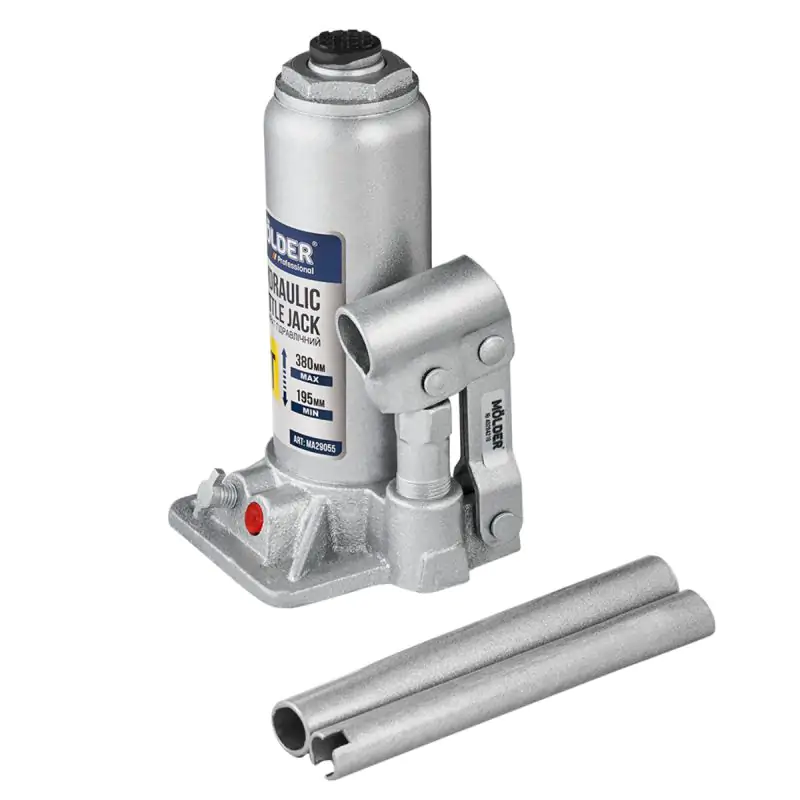 Домкрат гидравлический бутылочный Molder 5т 195-380мм в кейсе - фото 3 Домкрат гидравлический бутылочный Molder 5т 195-380мм в кейсе - фото 3