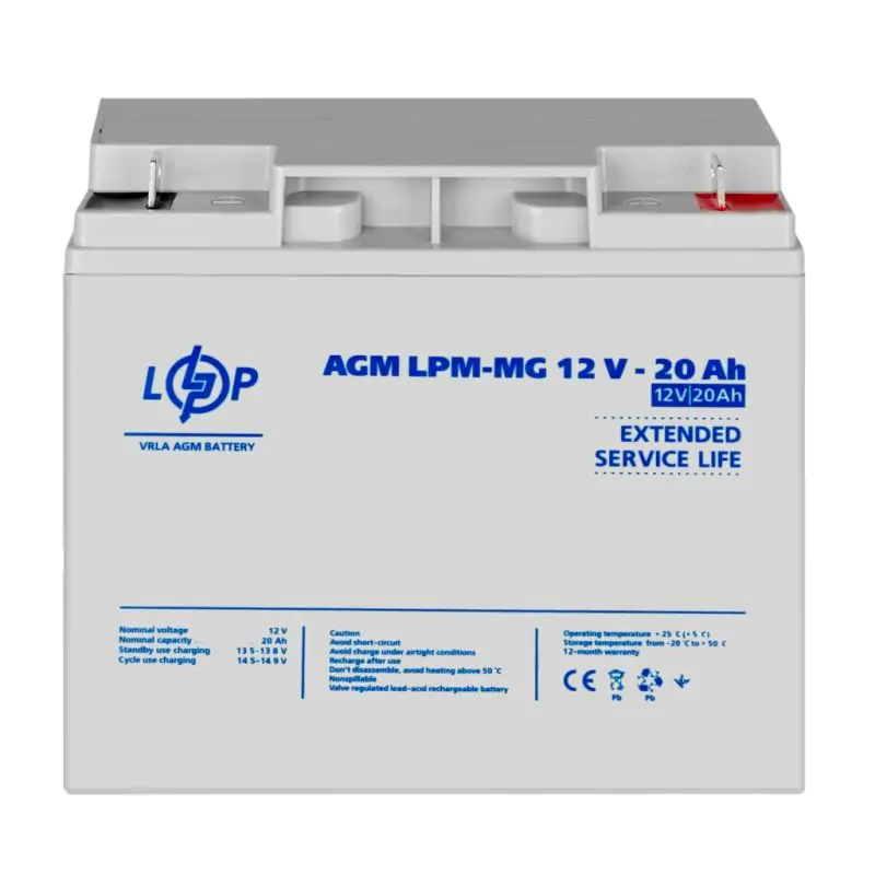 Акумулятор мультигелевий LPM-MG 12V - 20 Ah - фото 2 Акумулятор мультигелевий LPM-MG 12V - 20 Ah - фото 2