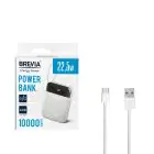 Повербанк (Power Bank) Brevia 10000mAh 22.5W Type-C+Lightning Cable, Li-Pol, LCD белый — миниатюра 9