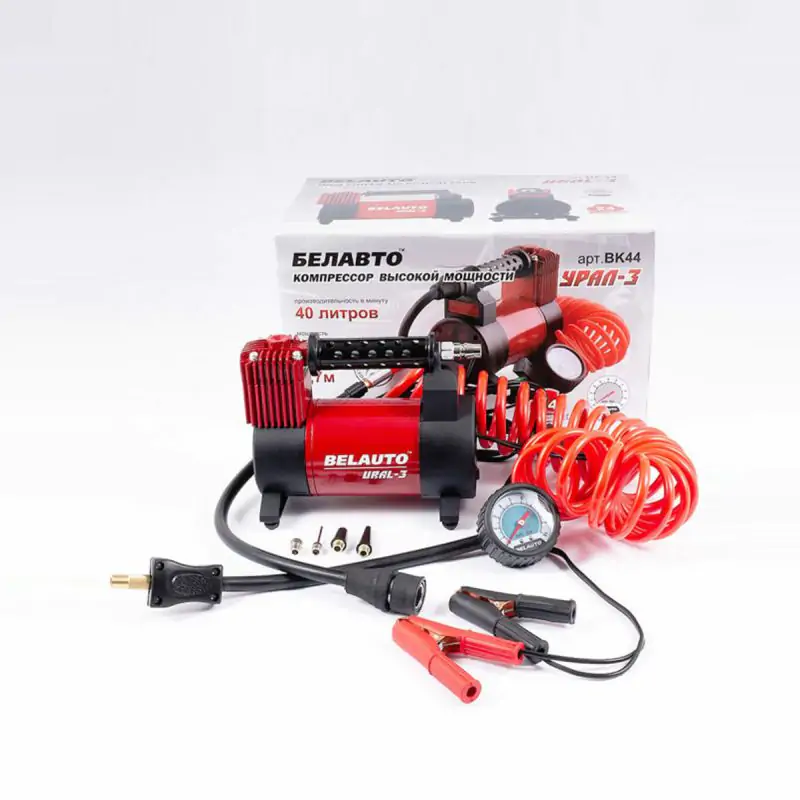 Компресор автомобільний Белавто Урал-3 10Атм 40л/хв 170Вт із зажимами АКБ - фото 2