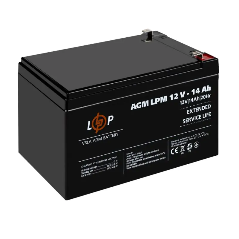 Акумулятор AGM LPM 12V - 14 Ah - фото 4