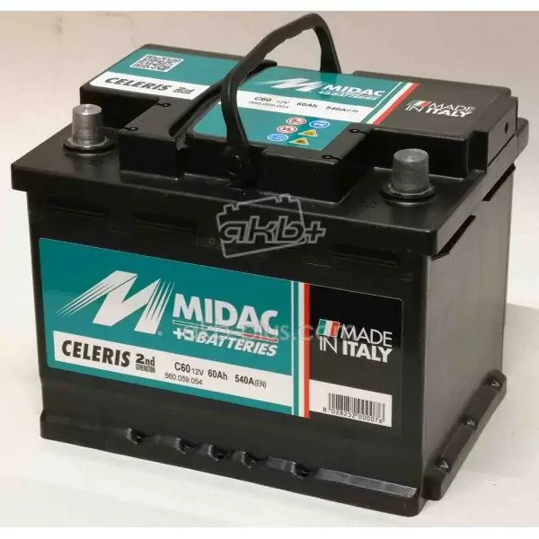 Аккумулятор 6СТ-60A MIDAC CELERIS, 12V, 60AH (-/+) Евро, 12В, 60АЧ, EN540А - фото 3