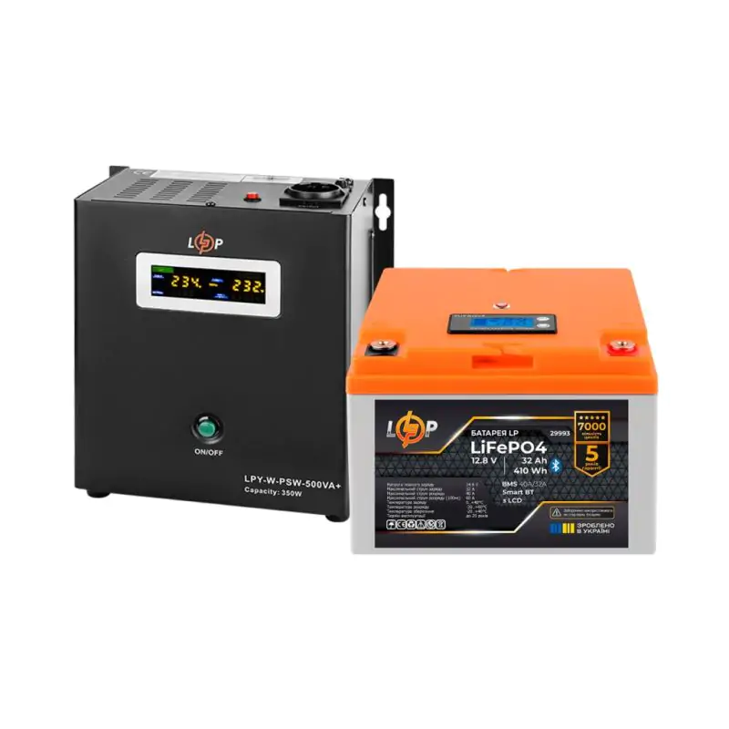 Комплект резервного питания LP(LogicPower) ИБП + литиевая (LiFePO4) батарея (UPS W500 + АКБ LiFePO4 410W) - фото 2