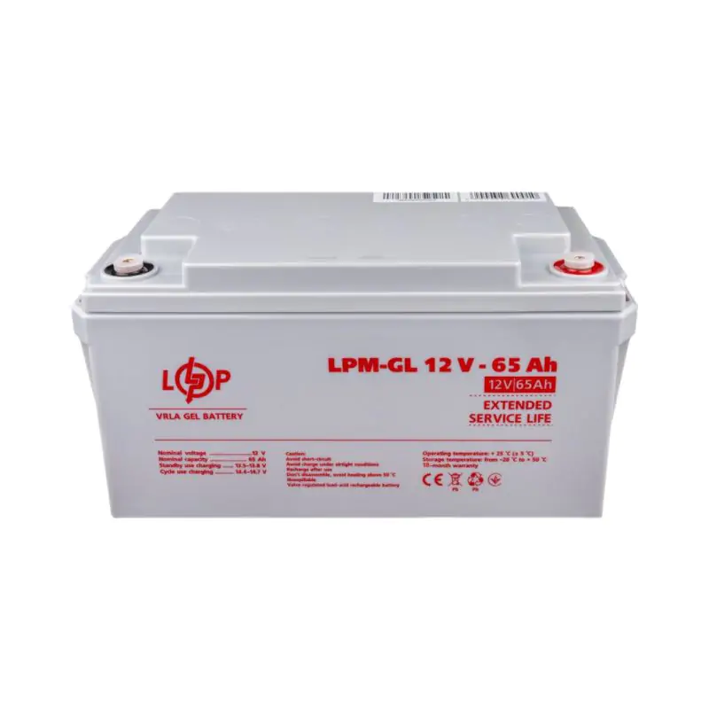 Аккумулятор гелевой LPM-GL 12V - 65 Ah - фото 2