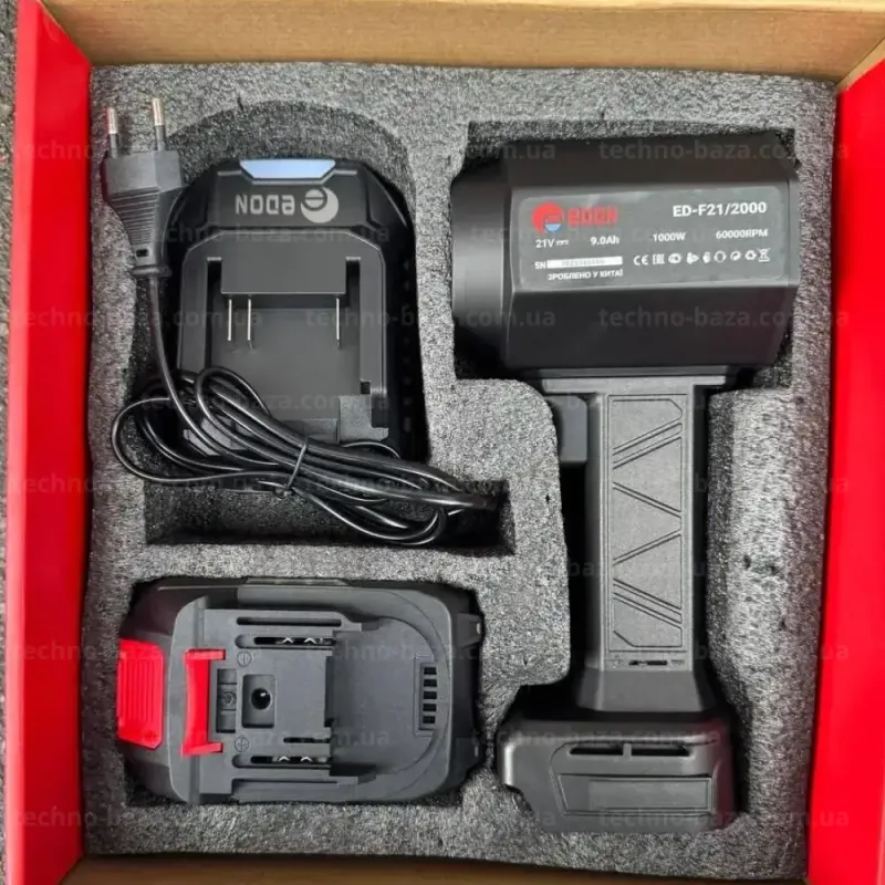 Воздуходувка аккумуляторная EDON ED-F21/2000 1акб ЗУ - фото 2