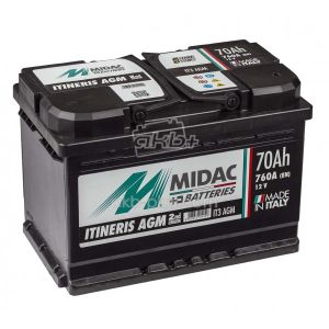 Акумулятор 6СТ-70 AH MIDAC ITINERIS START STOP AGM, 12V, 70AH, R 12В, 70АЧ, EN760А