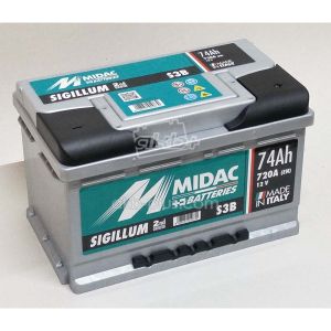 Акумулятор 6СТ-74A MIDAC SIGILLUM 12V, 74AH (-/+) низький Євро, 12В, 74АЧ, EN720А