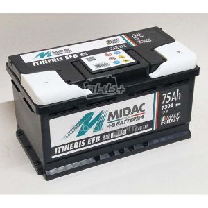 Акумулятор 6СТ-75A MIDAC ITINERIS EFB START STOP низький, 12V, 75AH, R 12В, 75АЧ, EN730А