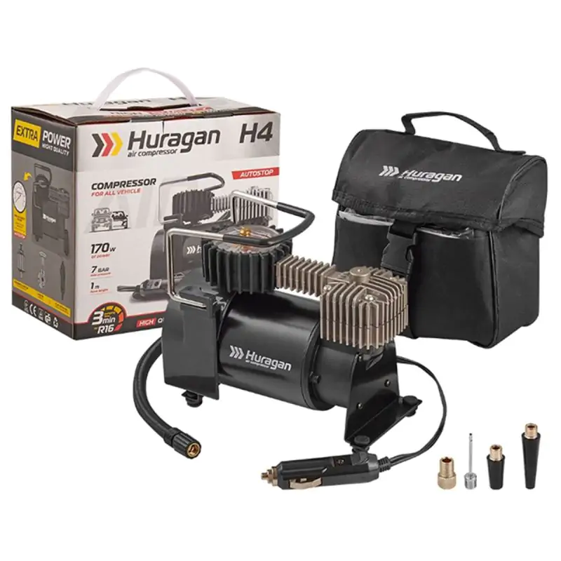 Компресор автомобільний Huragan 12В 7Атм 37л/хв з автостопом - фото 8