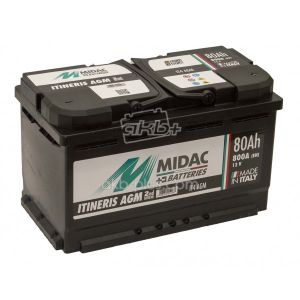 Акумулятор 6СТ-80 AH MIDAC ITINERIS START STOP AGM, 12V, 80AH, R 12В, 80АЧ, EN800А
